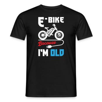 E Bike Because I m Old - Men's T-Shirt - black - Front - AI Model Male 178 light (178cm)