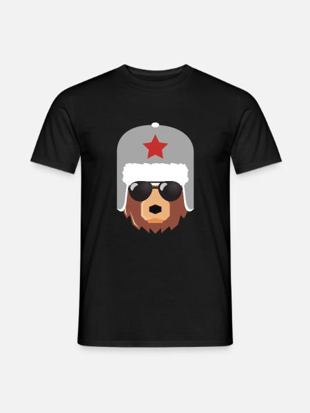 Ours russe, Russie, Poutine, - T-shirt homme - noir