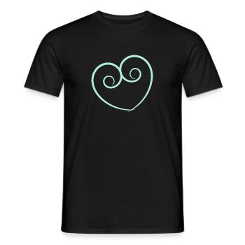 HERZ. HERZ. HEILIGER VALENTIN. LIEBE. LIEBE. HERZ - Männer T-Shirt - Schwarz - Vorne - AI Model Male 178 light (178cm)