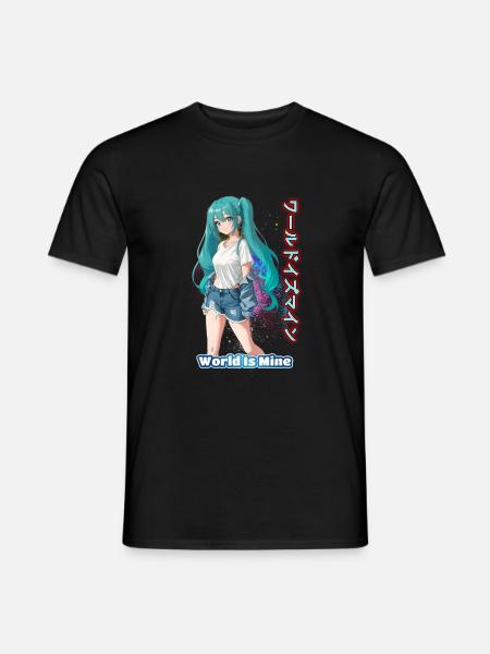 World Is Mine : Otaku Vêtements, tasses et oreillers - T-shirt homme - noir