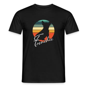 Frenchie Silhouette de bouledogue français - T-shirt homme - noir - Devant - AI Model Male 178 light (178cm)