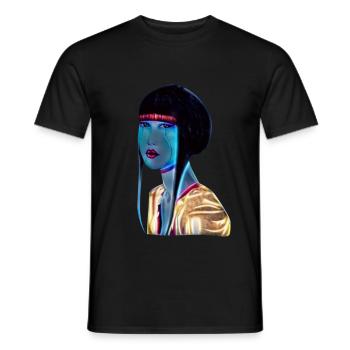 Geisha - Männer T-Shirt - Schwarz - Vorne - AI Model Male 178 light (178cm)
