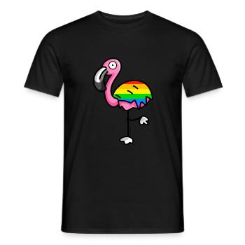 flamingo6 - Rainbow - Männer T-Shirt - Schwarz - Vorne - AI Model Male 178 light (178cm)
