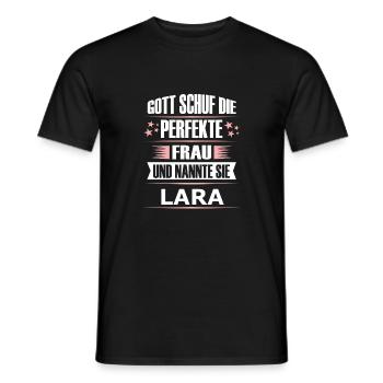 LARA - Männer T-Shirt - Schwarz - Vorne - AI Model Male 178 light (178cm)