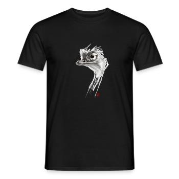 Skizzenhafter Strauß - Männer T-Shirt - Schwarz - Vorne - AI Model Male 178 light (178cm)