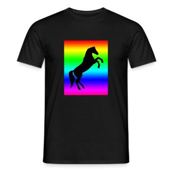 Regenbogen Pferd - Männer T-Shirt - Schwarz - Vorne - AI Model Male 178 light (178cm)