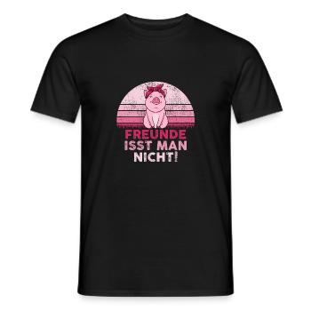Vegan Vegan Lifestyle Gift · Friends are one - Men's T-Shirt - black - Front - AI Model Male 178 light (178cm)