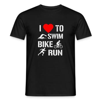 Triathlon - Men's T-Shirt - black - Front - AI Model Male 178 light (178cm)