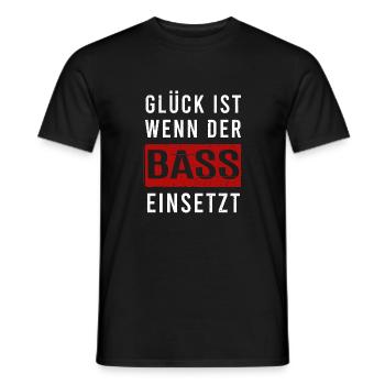 Glück ist wenn der Bass einsetzt - Männer T-Shirt - Schwarz - Vorne - AI Model Male 178 light (178cm)