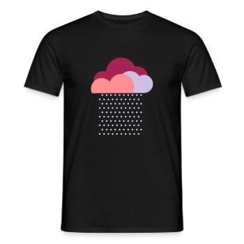 Lila Wolken, Wir lieben buntes Wetter! Regen Wolke - Männer T-Shirt - Schwarz - Vorne - AI Model Male 178 light (178cm)