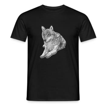 Wolf - Männer T-Shirt - Schwarz - Vorne - AI Model Male 178 light (178cm)
