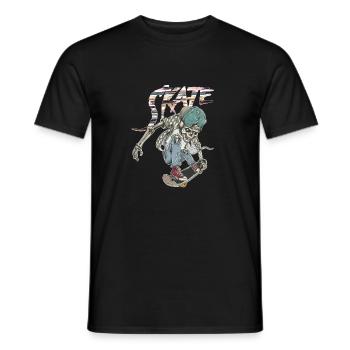 Skate Skull - Men's T-Shirt - black - Front - AI Model Male 178 light (178cm)