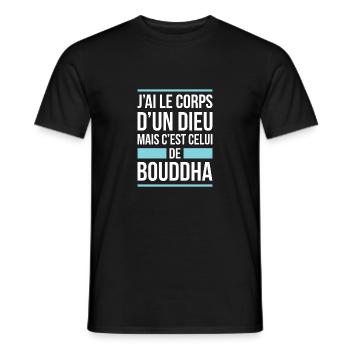 Le corp de bouddha t shirt humour cadeau noel - T-shirt homme - noir - Devant - AI Model Male 178 light (178cm)