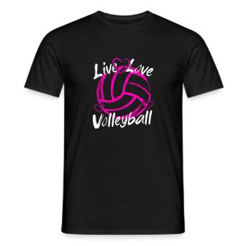 Live Love Volleyball - Männer T-Shirt - Schwarz - Vorne - AI Model Male 178 light (178cm)