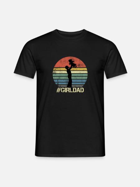 Mädchen Papa - Männer T-Shirt - Schwarz