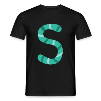 Letter S - Men's T-Shirt - black - Front - AI Model Male 178 light (178cm)