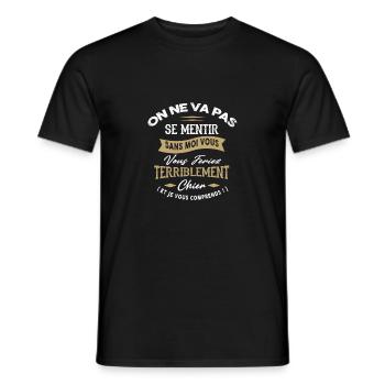 On ne va pas se mentir - T-shirt homme - noir - Devant - AI Model Male 178 light (178cm)