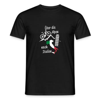 Alpenüberquerung Alpen Italien MTB - Männer T-Shirt - Schwarz - Vorne - AI Model Male 178 light (178cm)