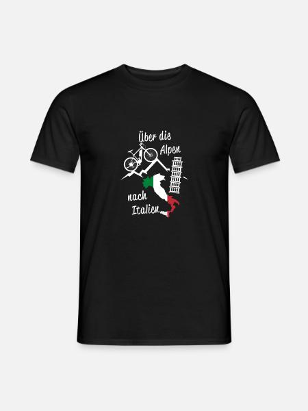 Alpenüberquerung Alpen Italien MTB - Männer T-Shirt - Schwarz