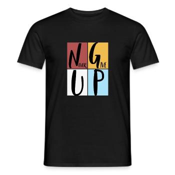 never give up - Men's T-Shirt - black - Front - AI Model Male 178 light (178cm)