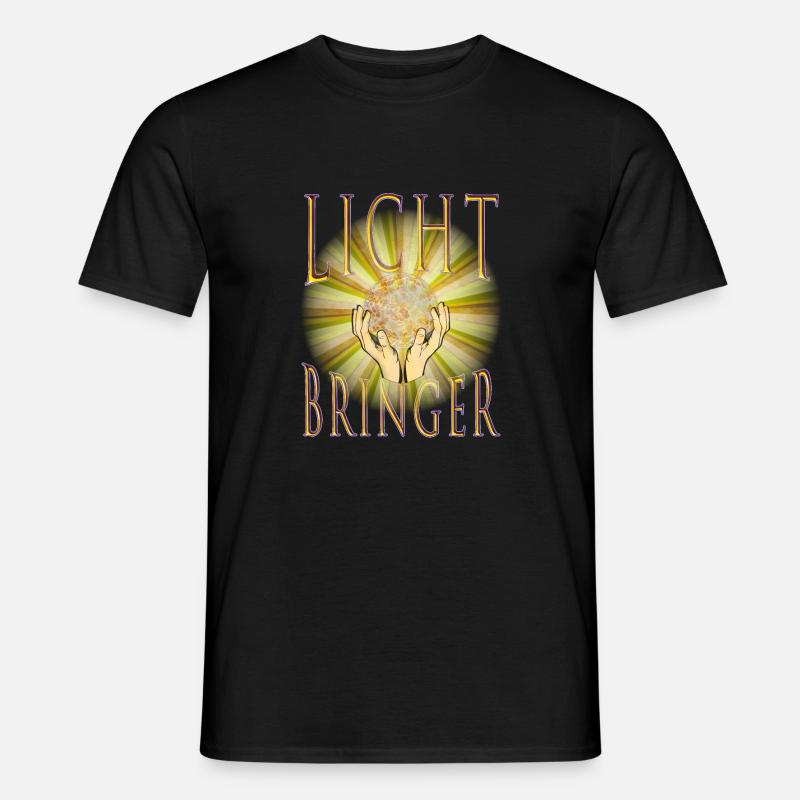 LICHTBRINGER - Lichtkugel, Licht, Schein - Männer T-Shirt - Schwarz