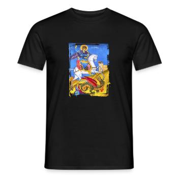 fresque orthodoxe - T-shirt homme - noir - Devant - AI Model Male 178 light (178cm)