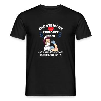 Wollen sie mit dem Chefarzt sprechen? - Männer T-Shirt - Schwarz - Vorne - AI Model Male 178 light (178cm)