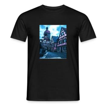Mittelalter Stadt - Männer T-Shirt - Schwarz - Vorne - AI Model Male 178 light (178cm)