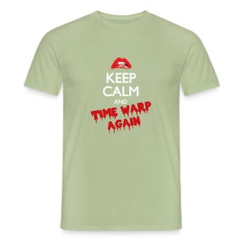 Keep Calm & Time Warp Again - Men's T-Shirt - sage - Front - AI Model Male 178 light (178cm)