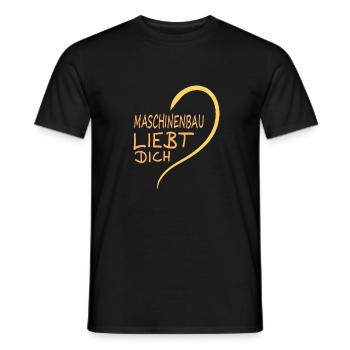 Liebe lieben Herz Maschinenbau - Männer T-Shirt - Schwarz - Vorne - AI Model Male 178 light (178cm)