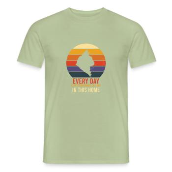 international cat day - Men's T-Shirt - sage - Front - AI Model Male 178 light (178cm)