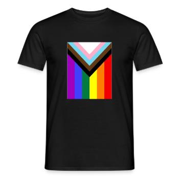 Regenbogen Pride Flagge - Männer T-Shirt - Schwarz - Vorne - AI Model Male 178 light (178cm)