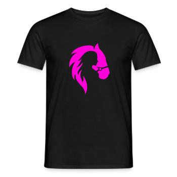 Cheval & Femme Yoga SPORT Tshirt d'anniversaire - T-shirt homme - noir - Devant - AI Model Male 178 light (178cm)
