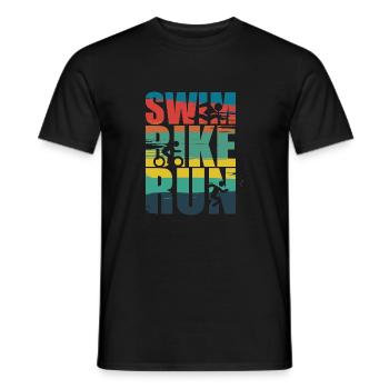 Natation Vélo Course à pied - T-shirt homme - noir - Devant - AI Model Male 178 light (178cm)