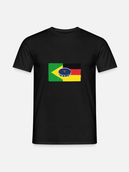 Brasilien-Deutschland-Pandeiro - Männer T-Shirt - Schwarz