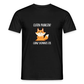 Guten Morgen - Ganz dünnes Eis mit wütenden Fuchs - Männer T-Shirt - Schwarz - Vorne - AI Model Male 178 light (178cm)