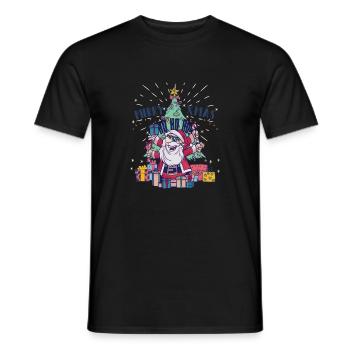 Santa Clause Santa Claus with 4 arms Christmas tree - Men's T-Shirt - black - Front - AI Model Male 178 light (178cm)