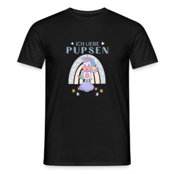 Ich Liebe Pupsen Design mit Einhorn Design - Männer T-Shirt - Schwarz - Vorne - AI Model Male 178 light (178cm)