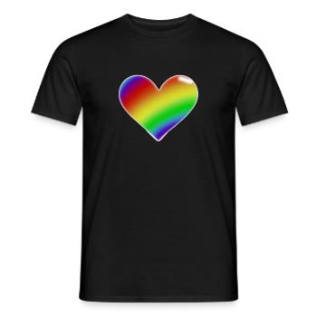 Idée cadeau coeur arc-en-ciel LGBT LGBTQ+ LGBTQIA - T-shirt homme - noir - Devant - AI Model Male 178 light (178cm)
