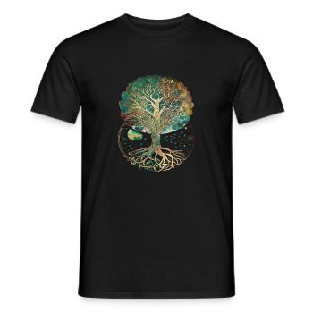 Baum des Lebens - Lebensbaum: Symbol der Verbindun - Männer T-Shirt - Schwarz - Vorne - AI Model Male 178 light (178cm)