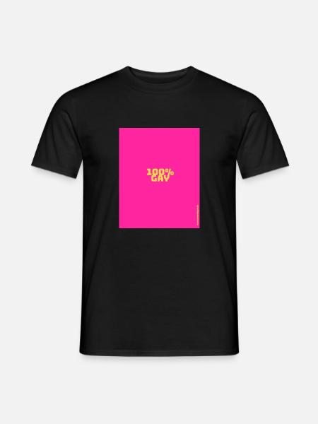 100 % Gay - Männer T-Shirt - Schwarz