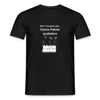 Karma Spruch - Männer T-Shirt - Schwarz - Vorne - AI Model Male 178 light (178cm)