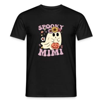Spooky Mimi Femmes Floral Fantôme Grand-mère Citrouille - T-shirt homme - noir - Devant - AI Model Male 178 light (178cm)