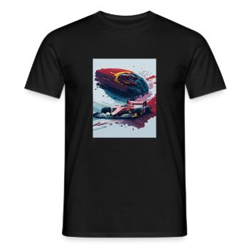Rennwagen-Aquarell-Splash-Stil - Männer T-Shirt - Schwarz - Vorne - AI Model Male 178 light (178cm)