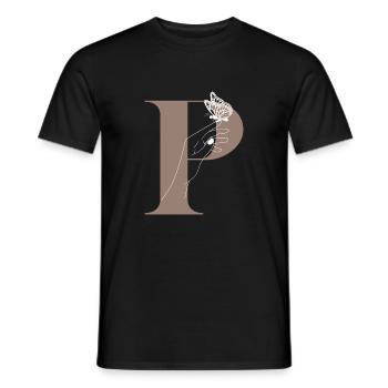 letter P Magic butterfly - Men's T-Shirt - black - Front - AI Model Male 178 light (178cm)
