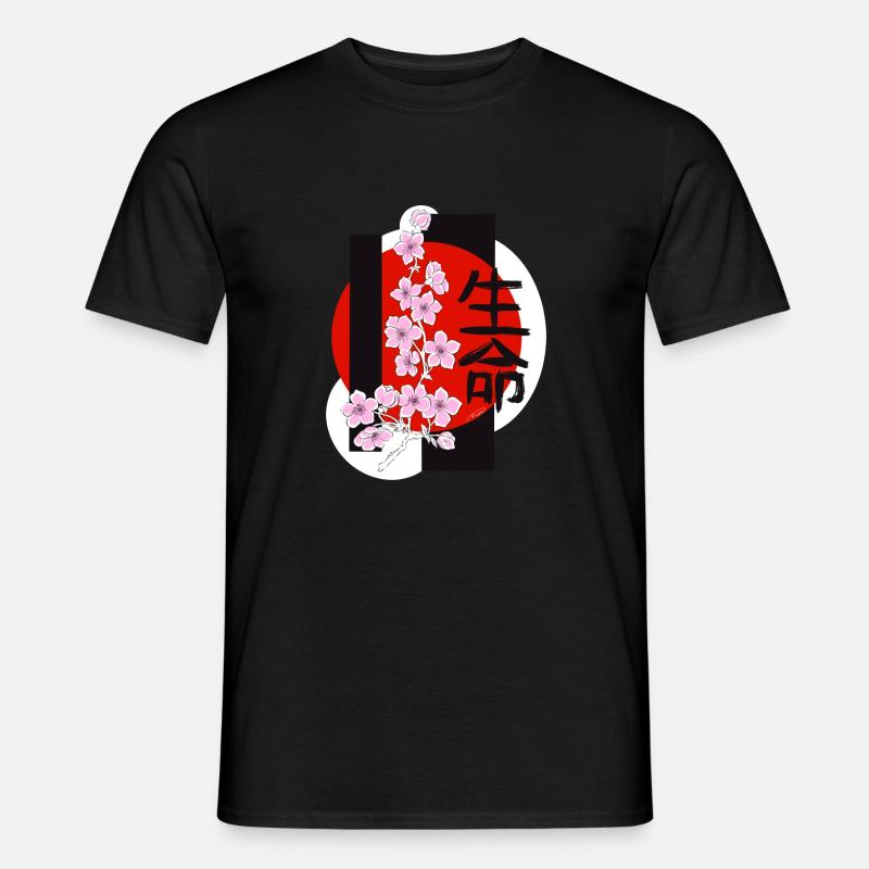 Kirschblüten - Männer T-Shirt - Schwarz