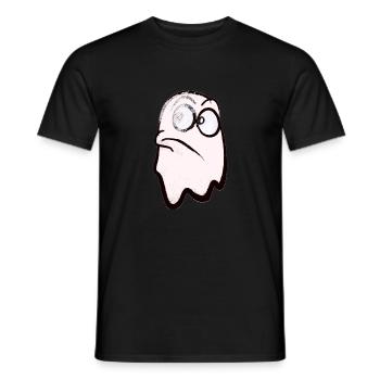 Drôle de fantôme souriant en blanc - T-shirt homme - noir - Devant - AI Model Male 178 light (178cm)
