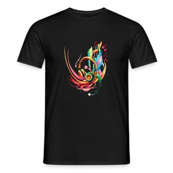 Splash Kopfhörer - Männer T-Shirt - Schwarz - Vorne - AI Model Male 178 light (178cm)