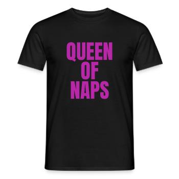 Colourful queen of naps, funny napping slogan - Men's T-Shirt - black - Front - AI Model Male 178 light (178cm)