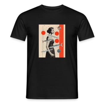 Fische Collage Kunst Astrologie - Männer T-Shirt - Schwarz - Vorne - AI Model Male 178 light (178cm)